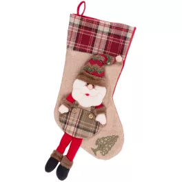 MagicHome karácsonyi dekoráció, Mikulás zokni, 50 cm