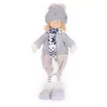 MagicHome karácsonyi dekoráció, fiú kék sállal, 38 cm