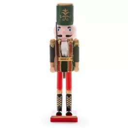   MagicHome karácsonyi dekoráció, diótörő sapkában, fa, 38 cm, natúr