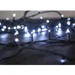 LED fényfüzér, MagicHome Vianoce Serpens, 100 LED, 10 m, hidegfehér, 8 funkció memóriával, IP44, 230 V 50 Hz, adapterrel, kültéri, sötétzöld kábel