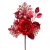 Ág MagicHome Karácsony, rózsával, piros, 25,5 cm