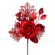 Ág MagicHome Karácsony, rózsával, piros, 25,5 cm