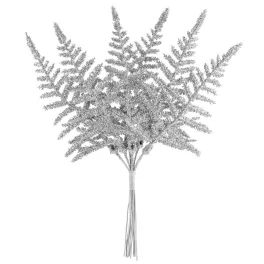Ág MagicHome Karácsony, páfrány, ezüst, 19 cm