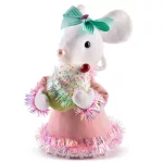 MagicHome Candy Line karácsonyi dekoráció, egér, rózsaszín, 27 cm
