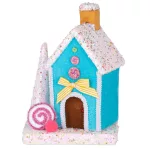 MagicHome Candy Line karácsonyi dekoráció, házikó, kék, 19 x 27 cm