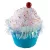 Dekoráció MagicHome Karácsony Candy Line, muffin, kék, függő, 7x7x11 cm
