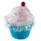 Dekoráció MagicHome Karácsony Candy Line, muffin, kék, függő, 7x7x11 cm