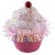 Dekoráció MagicHome Karácsony Candy Line, muffin, rózsaszín, függő, 7x7x11 cm