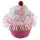 Dekoráció MagicHome Karácsony Candy Line, muffin, rózsaszín, függő, 7x7x11 cm