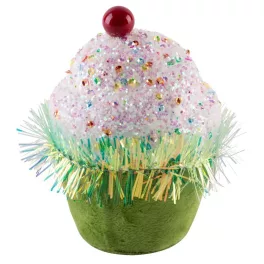   Dekoráció MagicHome Karácsony Candy Line, muffin, zöld, függő, 7x7x11 cm