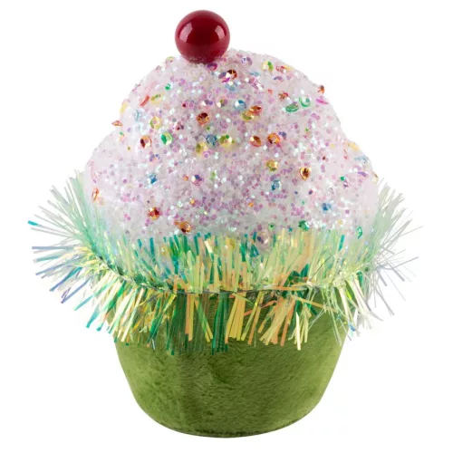 Dekoráció MagicHome Karácsony Candy Line, muffin, zöld, függő, 7x7x11 cm