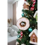 Dekoráció MagicHome Karácsony Candy Line, fánk, barna, függő, 13 cm