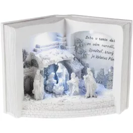   Dekoráció MagicHome Karácsony, Betlehem könyvben, 3 LED, 3xAA, beltéri, 27,50x12x19 cm