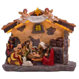  MagicHome karácsonyi dekoráció, Betlehem, 21 melegfehér LED, 36 x 15 x 29 cm