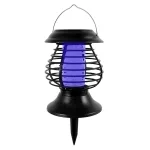 Napelemes lámpa/rovarcsapda, Strend Pro Moki 58, fekete, 13 x 31 cm, hidegfehér fény, UV LED rovarriasztó, akkumulátoros, automatikus éjszakai működés, leszúrható