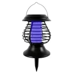 Napelemes lámpa/rovarcsapda, Strend Pro Moki 58, fekete, 13 x 31 cm, hidegfehér fény, UV LED rovarriasztó, akkumulátoros, automatikus éjszakai működés, leszúrható