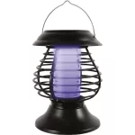 Napelemes lámpa/rovarcsapda, Strend Pro Moki 58, fekete, 13 x 31 cm, hidegfehér fény, UV LED rovarriasztó, akkumulátoros, automatikus éjszakai működés, leszúrható