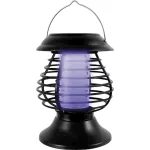 Napelemes lámpa/rovarcsapda, Strend Pro Moki 58, fekete, 13 x 31 cm, hidegfehér fény, UV LED rovarriasztó, akkumulátoros, automatikus éjszakai működés, leszúrható
