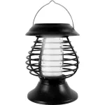 Napelemes lámpa/rovarcsapda, Strend Pro Moki 58, fekete, 13 x 31 cm, hidegfehér fény, UV LED rovarriasztó, akkumulátoros, automatikus éjszakai működés, leszúrható