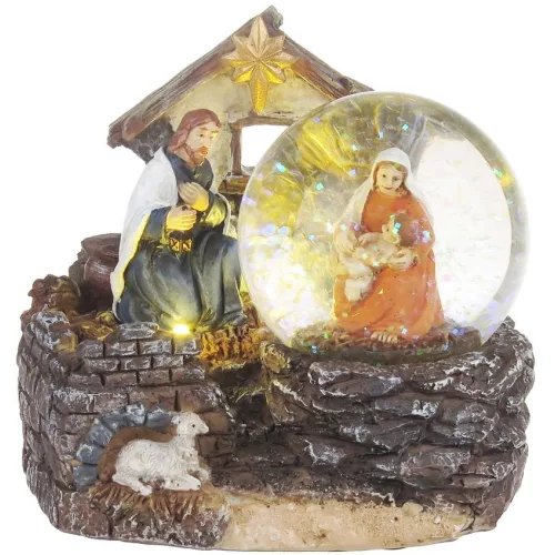 MagicHome karácsonyi dekoráció, Betlehem, 2 melegfehér LED, 11 x 9,5 x 10 cm