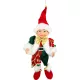 Dekoráció MagicHome Karácsonyi, manó, textil, piros-zöld, 14/35 cm