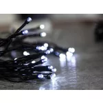 LED fényfüzér, MagicHome Viacone Ceibo, 14,3 m, 192 LED, hidegfehér, elemes (3x AA), időzítővel, 8 fényprogram memóriával, kültéri, fekete kábel