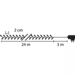 LED fényfüzér, MagicHome Vianoce Errai, 1200 LED, 24 m, hidegfehér, 8 funkciós, memóriás, IP44, kültéri, 230 V adapteres, zöld kábel