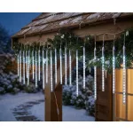 Fényfüggöny, MagicHome Vianoce, Jégcsap, 7,5 m, 720 LED, 24 jégcsap, hidegfehér, vízesés hatás, kültéri, 230 V, jégcsap hossza 30 cm