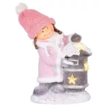 MagicHome karácsonyi dekoráció, Kislány postaládával, 1 LED, 3x AA, 31 x 23 x 43 cm
