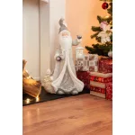 MagicHome karácsonyi dekoráció, Mikulás lámpással, 25 melegfehér LED, kerámia, 34 x 21 x 65 cm