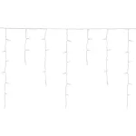 Fényfüggöny, MagicHome Vianoce Icicle, 200 LED, melegfehér, jégcsapokkal, 5 m füzér, 3 m hálózati kábel, kültéri, 230 V, 50 Hz, átlátszó kábel, egyszerű világítás