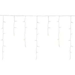   Fényfüggöny, MagicHome Vianoce Icicle, 200 LED, melegfehér, jégcsapokkal, 5 m füzér, 3 m hálózati kábel, kültéri, 230 V, 50 Hz, átlátszó kábel, egyszerű világítás