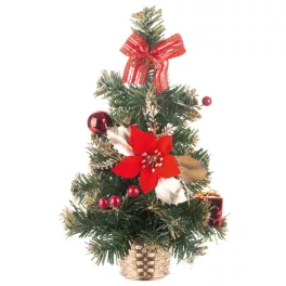   Karácsonyfa MagicHome Karácsonyi, díszített, piros, 30 cm