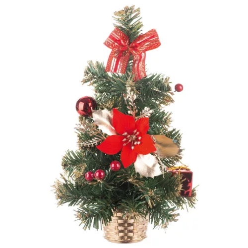Karácsonyfa MagicHome Karácsonyi, díszített, piros, 30 cm