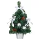 Karácsonyfa MagicHome Karácsonyi, díszített, ezüst, masni, 40 cm