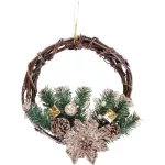MagicHome karácsonyi koszorú, natúr, felfüggeszthető, 30 cm