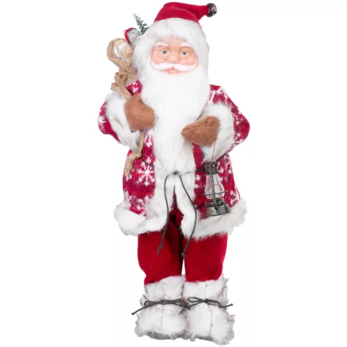 MagicHome karácsonyi dekoráció, álló Mikulás, piros, 46 cm