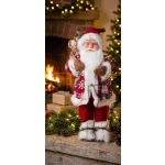MagicHome karácsonyi dekoráció, álló Mikulás, piros, 46 cm