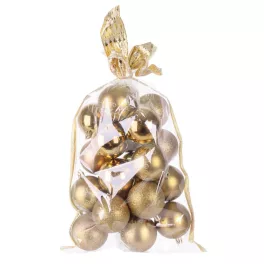   MagicHome karácsonyi gömbök, 20 db, 6 cm, arany, karácsonyfára