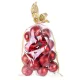 MagicHome karácsonyi gömbök, 20 db, 6 cm, piros, karácsonyfára
