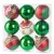 Gömbök MagicHome Karácsony, 9 db, piros - zöld, dekorációval, karácsonyfára, 6 cm