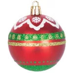 Gömbök MagicHome Karácsony, 9 db, piros - zöld, dekorációval, karácsonyfára, 6 cm