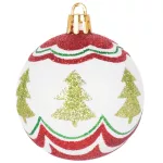 Gömbök MagicHome Karácsony, 9 db, piros - zöld, dekorációval, karácsonyfára, 6 cm