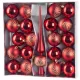 MagicHome karácsonyi gömbök, készlet, 21 db, 6 cm, piros, csúcs, karácsonyfára