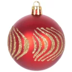 MagicHome karácsonyi gömbök, készlet, 21 db, 6 cm, piros, csúcs, karácsonyfára