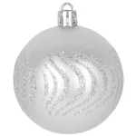 MagicHome karácsonyi gömbök, készlet, 21 db, 6 cm, ezüst, csúcs, karácsonyfára