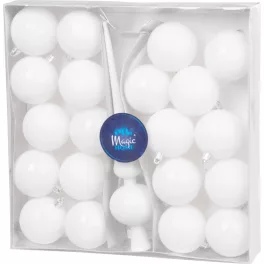   MagicHome karácsonyi gömbök, készlet, 21 db, 6 cm, fehér, csúcs, karácsonyfára