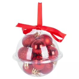   Gömbök MagicHome Karácsony, 12 db, 3 cm, piros, karácsonyfára