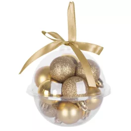   Gömbök MagicHome Karácsony, 12 db, 3 cm, arany, karácsonyfára