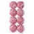 Gömbök MagicHome Karácsony, 8 db, 6 cm, piros fehér ornamentikával, csillámokkal, karácsonyfára